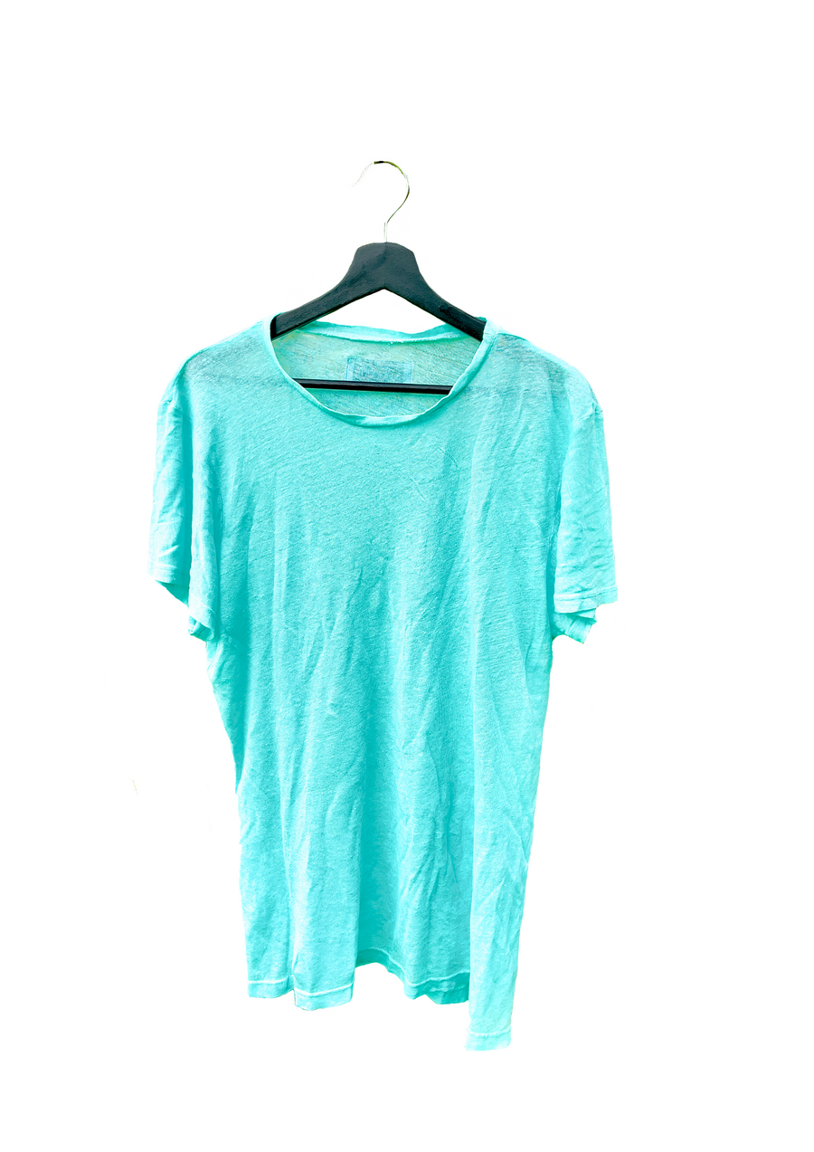Aqua Blue Linen T-shirt